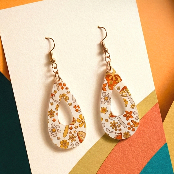 Kitschy Works earrings on display card